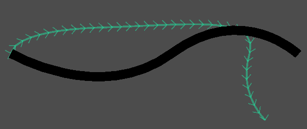 An image of a change to the Path2D with the Line2D unchanged.
